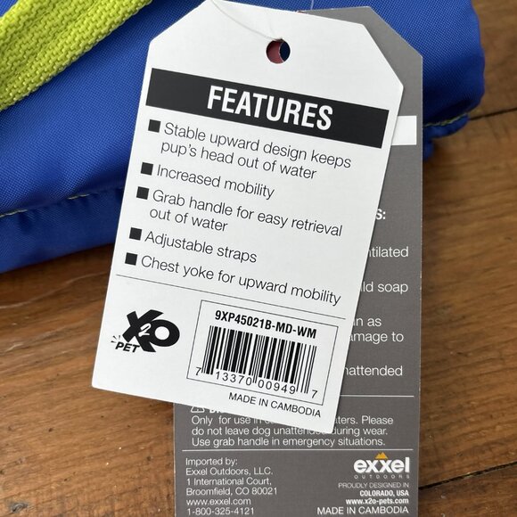 Neon Green & Blue Dog Swim Vest - Picture 3 of 7